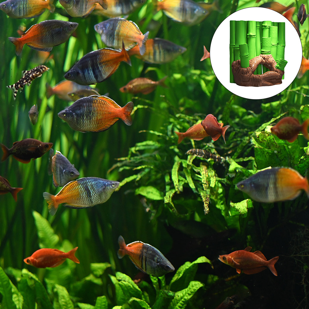 1Pcs Fish Tank 3D Bamboo Resin - Aquarium Fish Cave 评论和价格