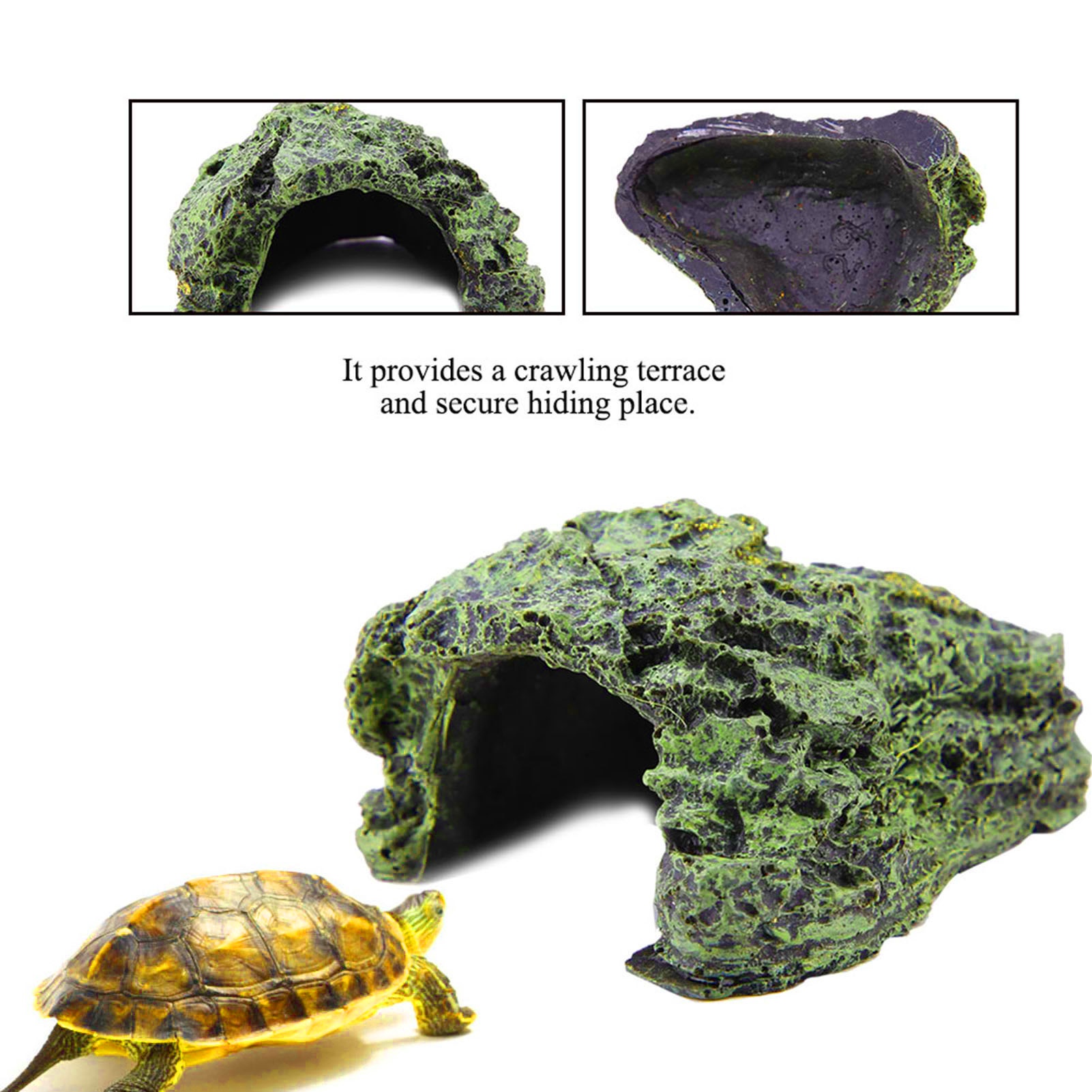 Reptile Hide Cave Turtle Baski - Aquarium Fish Cave 评论和价格