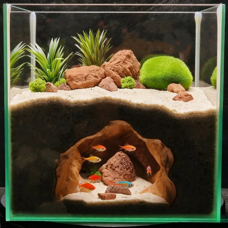 Sinkhole Cave Aquarium Ornamen - Aquarium Fish Cave 评论和价格