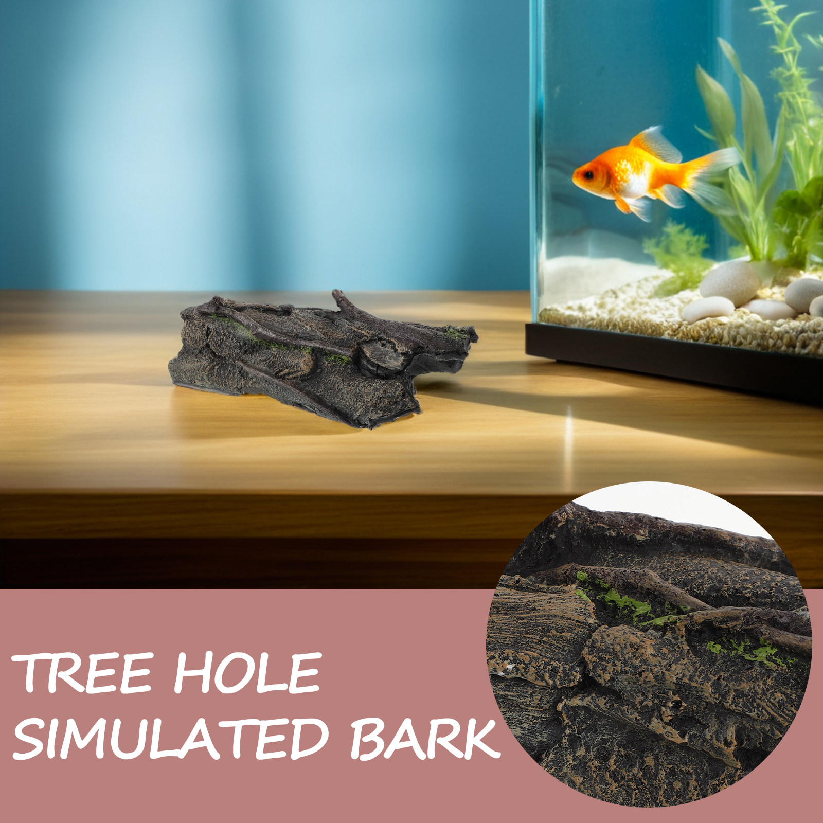 Resin Hollow Tree Trunk Aquari - Aquarium Fish Cave 评论和价格