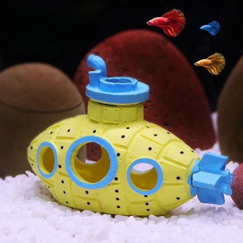 Resin Submarine Ornaments Aqua - Aquarium Fish Cave 评论和价格