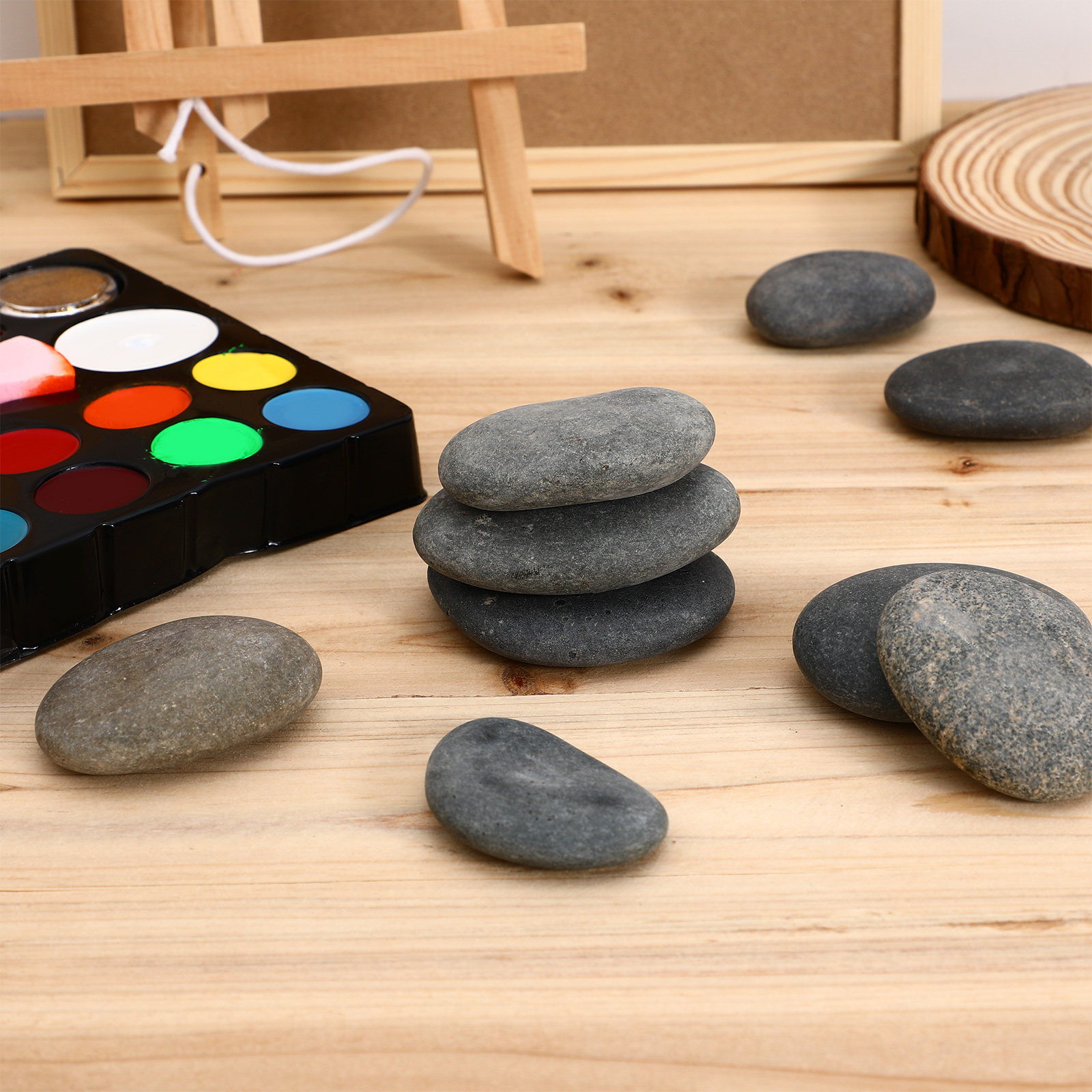 9pcs Painted Flat Stones DIY C - Aquarium Decoration Rock 评论和价格